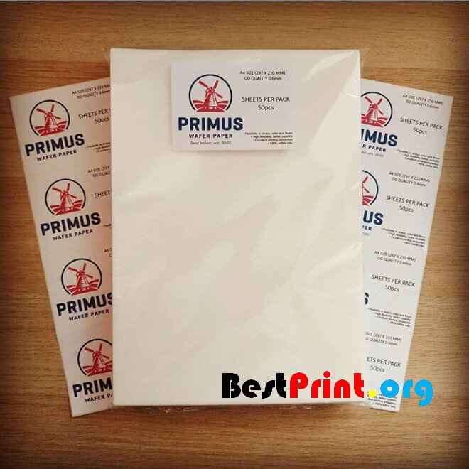 Вафельная пищевая бумага А4 толстая, 50 листов PRIMUS Wafer Paper